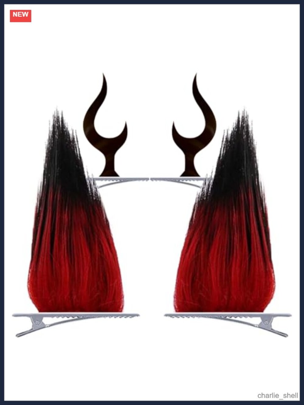 Anime Cosplay Horns Hair Clips Acrylic Costume Accessory Set